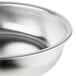 A close-up of a stainless steel bowl.