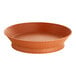 A terracotta round plastic fast food basket with a base.