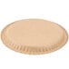 A round brown Solut kraft paper plate.