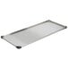 A white rectangular stainless steel shelf with metal corners.