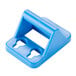 A blue plastic San Jamar wall-mount hanging bracket with holes.