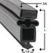 A close-up of a black rubber True magnetic door gasket.
