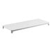 A white rectangular shelf with a white background.