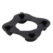 A black plastic pad with four holes.