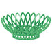 A forest green plastic oval fast food basket.
