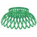 A forest green oval plastic fast food basket with holes and a handle.