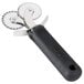 A Tablecraft FirmGrip garnishing knife with a black handle and a silver blade.
