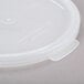 a white plastic lid with text on it