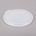 A white plastic lid for a Cambro clear crock.
