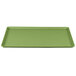 A lime green rectangular Cambro dietary tray.