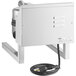 The Nemco SilverStone Belgian Waffle Maker with a white metal heater and a black cord.