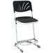 A black and silver National Public Seating Elephant Z-Stool with backrest.