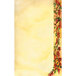 Yellow menu paper with a Mediterranean-themed villa design on the right insert.