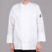 a person wearing a chef's coat
