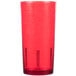 A red customizable plastic tumbler with a textured surface.