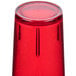 A red Cambro plastic tumbler with a crackle surface.