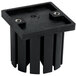 A black square plastic push block with screws.