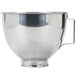 A KitchenAid stainless steel mixing bowl with a handle.