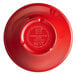 A close-up of a red Thunder Group melamine bouillon cup.