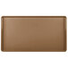 A brown rectangular Cambro dietary tray with a white border.