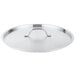 A silver Vollrath stainless steel lid with a handle.