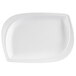 CAC ASP-12 Aspen Tree Bone White Porcelain 10 inch x 7 inch Platter - 12/Case
