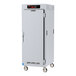 A stainless steel Metro C5 holding cabinet with a white door.