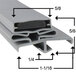 A diagram of a grey PVC profile with measurements for a Beverage Air 703-963D-05 equivalent magnetic door gasket.