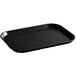 A black rectangular Cambro market tray with a handle.