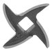 A close up of a metal Meat Grinder Knife with a blade on it.
