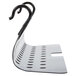 A white and black metal sieve with holes.