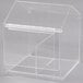 A clear plastic Cal-Mil food bin with a clear lid.