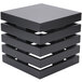 A black square table with a Cal-Mil Midnight Square Crate Riser on it.