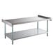 A Regency stainless steel equipment stand with a galvanized shelf.