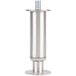 A close-up of a stainless steel flanged foot for refrigeration equipment.