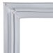 A white magnetic door gasket with a silver metal insert.