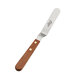 An Ateco offset spatula with a wood handle.