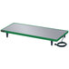 A green and silver rectangular Hatco heated shelf with a cord.