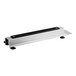 A metal bar with black rubber on it.