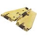 Two metal FMP table hinges with screws and nuts.