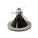 A Hamilton Beach black and silver commercial bar blender with a metal blade on a counter.