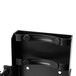 A black metal Buckeye fire extinguisher bracket with screws.