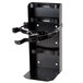 A black metal Buckeye fire extinguisher bracket with a strap.