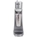 A silver Hamilton Beach single spindle drink mixer with a metal cup on top.
