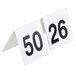 a white table number with black numbers