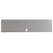 A rectangular silver metal door with a hole in the middle.