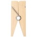 An American Metalcraft natural wooden clothespin with a metal ring.