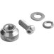 An Avantco door handle screw and nut set.