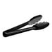 A black tongs with black spoon-shaped tips.