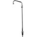A T&S chrome deck-mounted swing nozzle with an 18" riser.